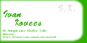 ivan kovecs business card